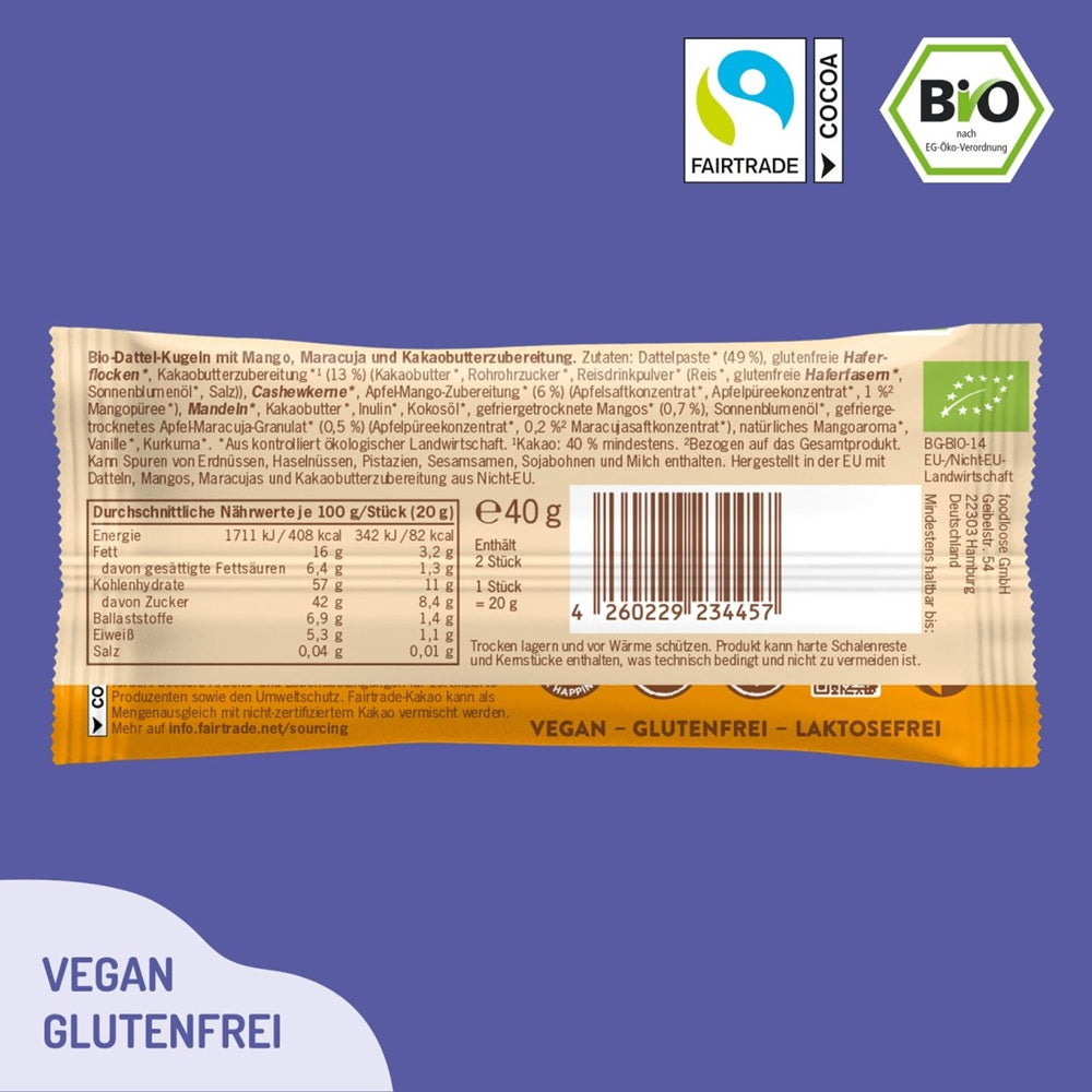 Fursecuri Bio Vegane White Delights Mango Maracuja Foodloose 40 g