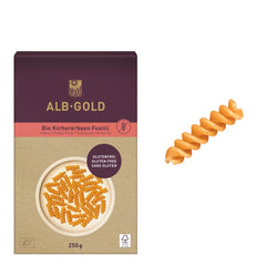 Fusilli Bio din Faina de Naut Fara Gluten Vegan Alb Natur 250 g