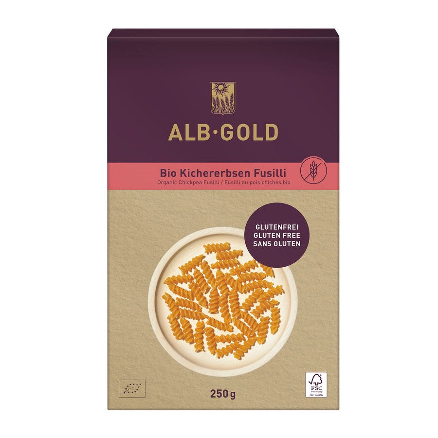 Fusilli Bio din Faina de Naut Fara Gluten Vegan Alb Natur 250 g