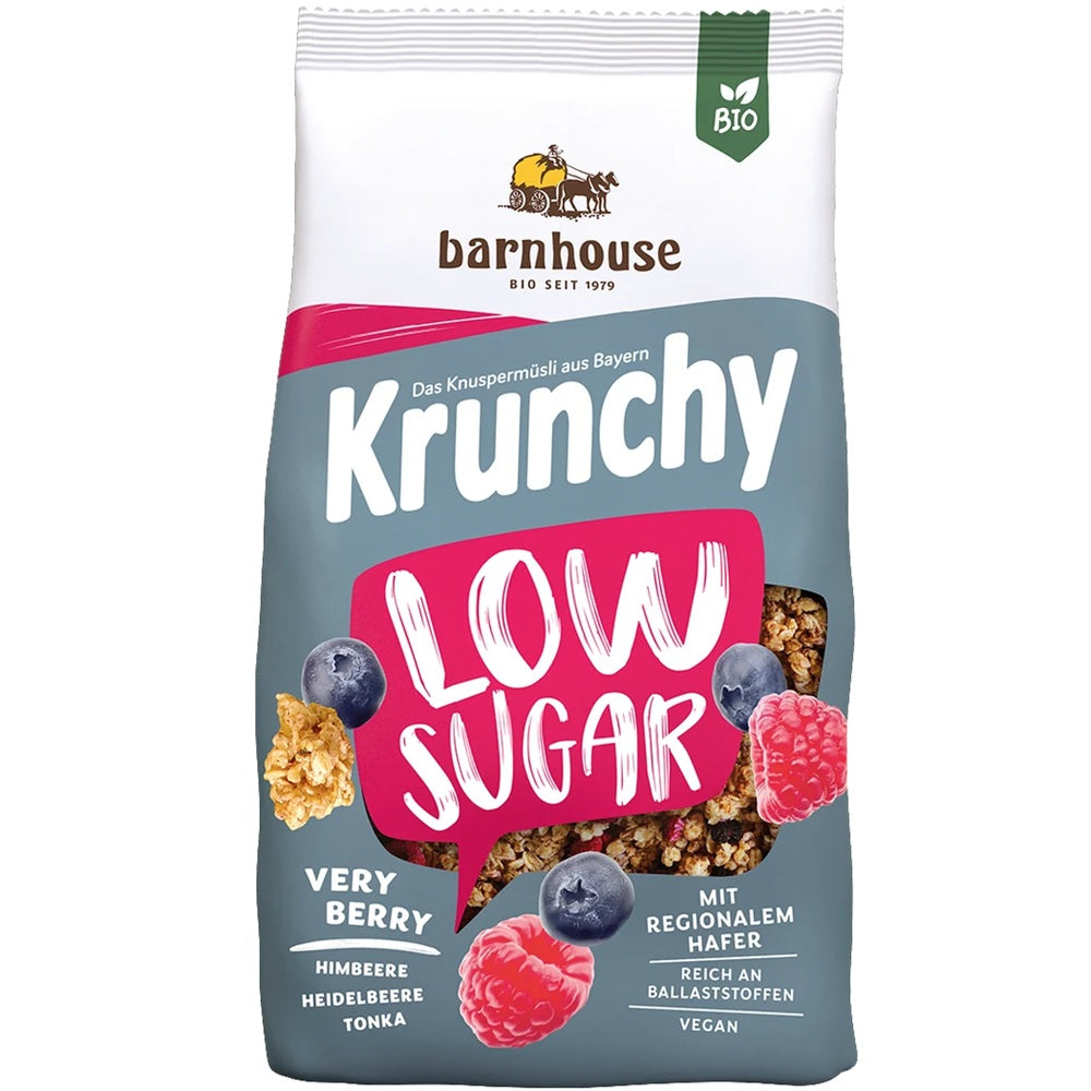 Granola Bio cu Fructe de Padure Low Sugar Krunchy Barnhouse 375 g