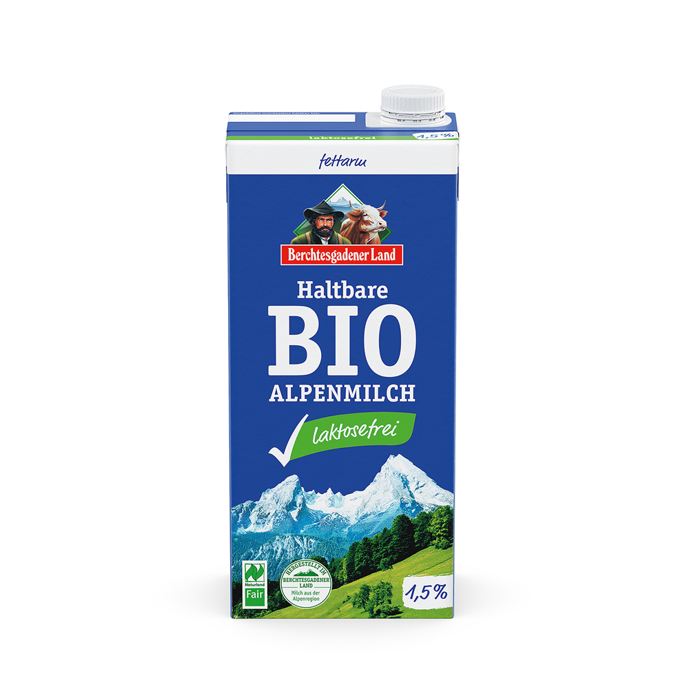 Lapte de Vaca Bio Fara Lactoza Alpin Uht Berchtesgadener Land 1,5% 1 l