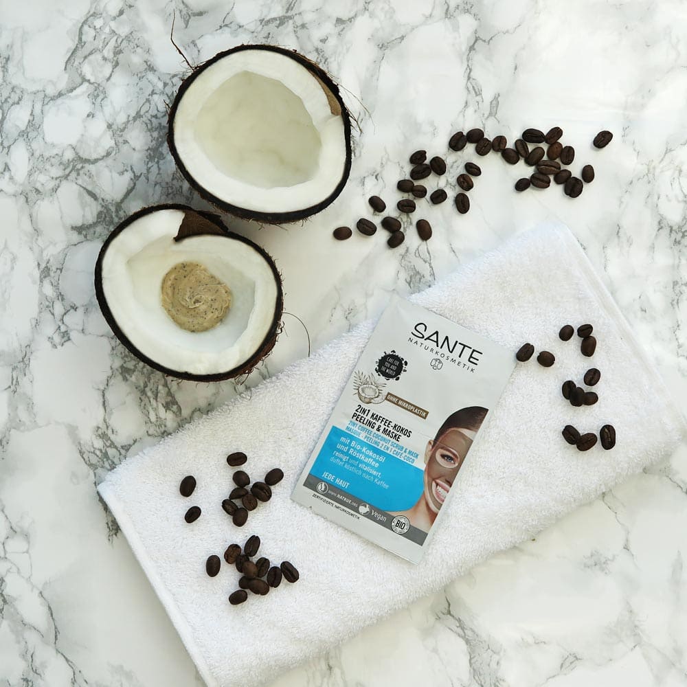 Masca de Fata pentru Toate Tipurile de Ten cu Cafea si Cocos Vegan Sante 2 x 4 ml