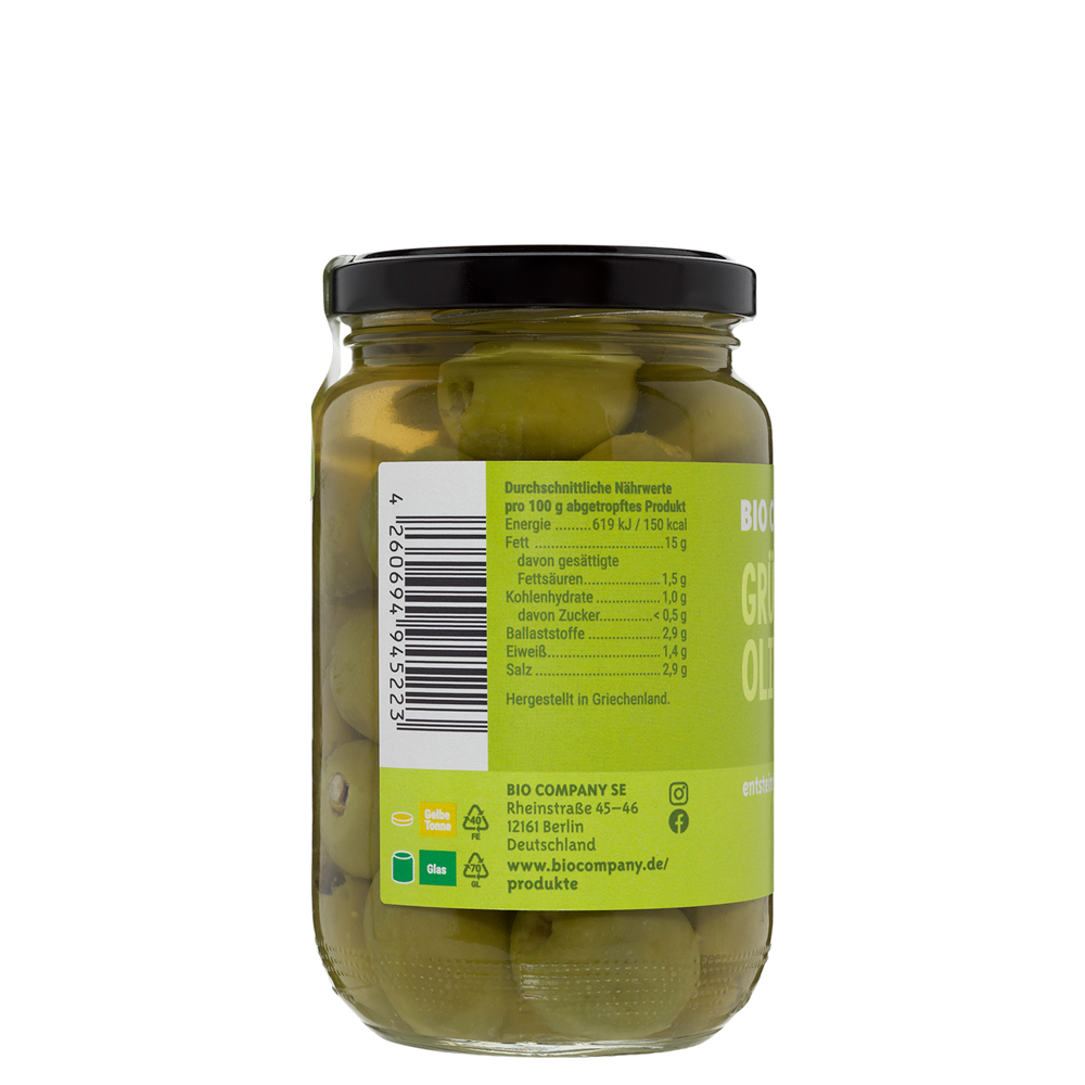 Masline Verzi Bio Fara Samburi Bio Company 350 g