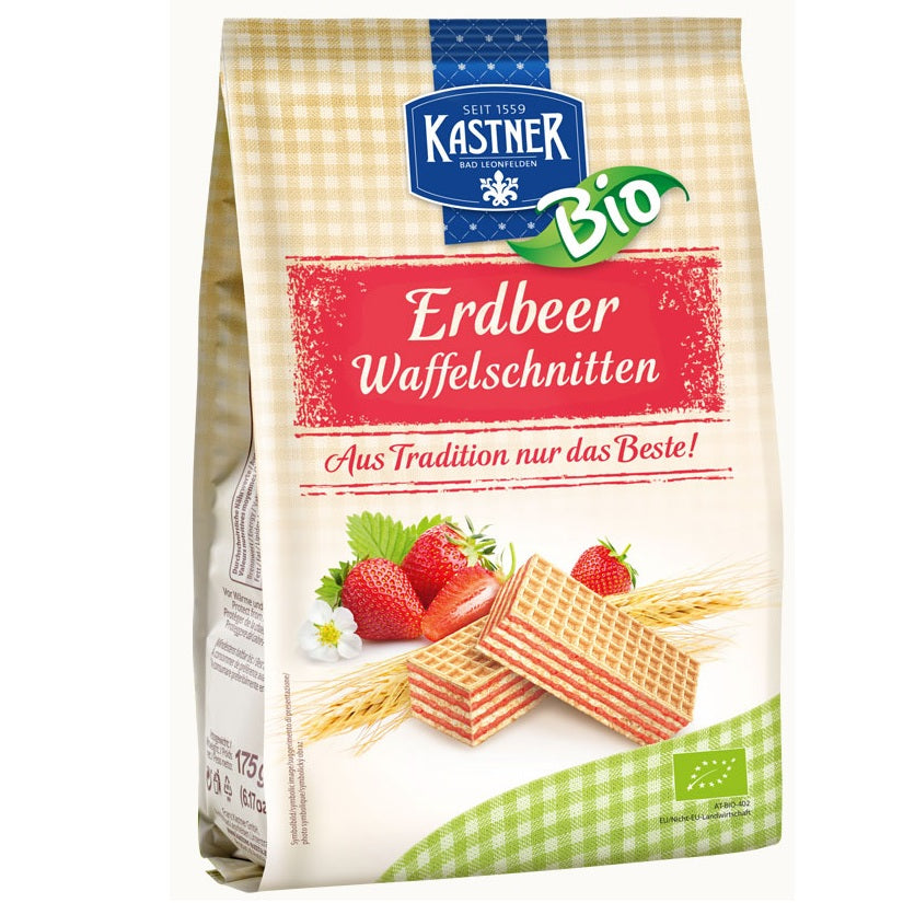 Napolitane Bio cu Capsuni Kastner 175 g