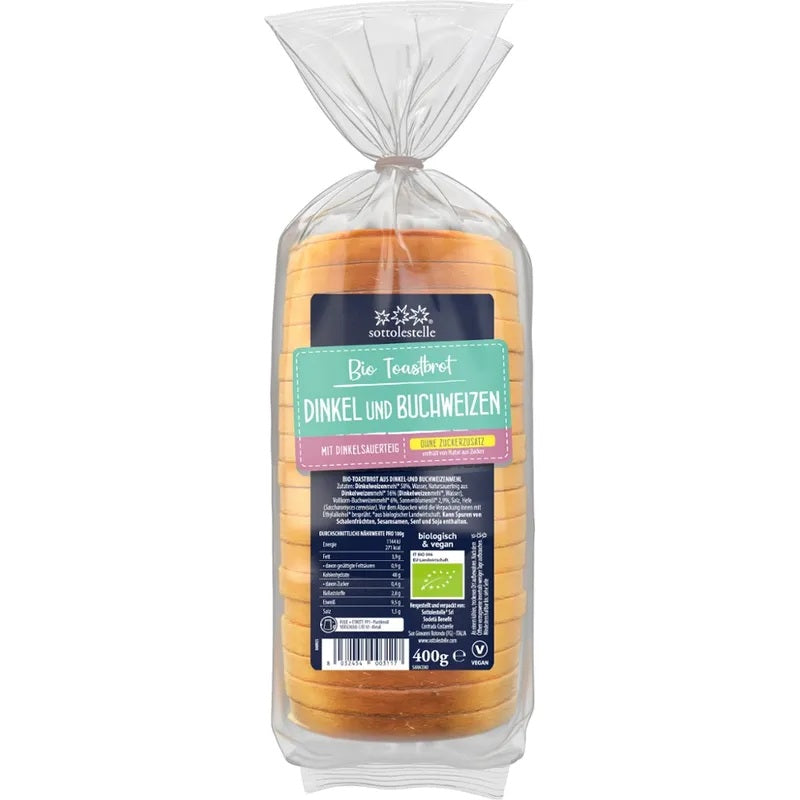 Paine Bio Toast din Hrisca si Spelta cu Maia Naturala Sottolestelle 400 g