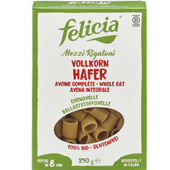 Paste Bio din Ovaz Integral Fara Gluten Mezzi Rigatoni Felicia 250 g