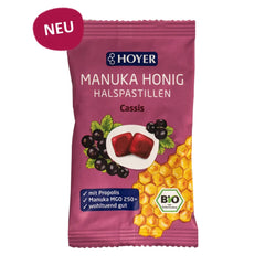 Pastile pentru Gat Bio cu Miere de Manuka si Cassis MGO 250+ Hoyer 30 g