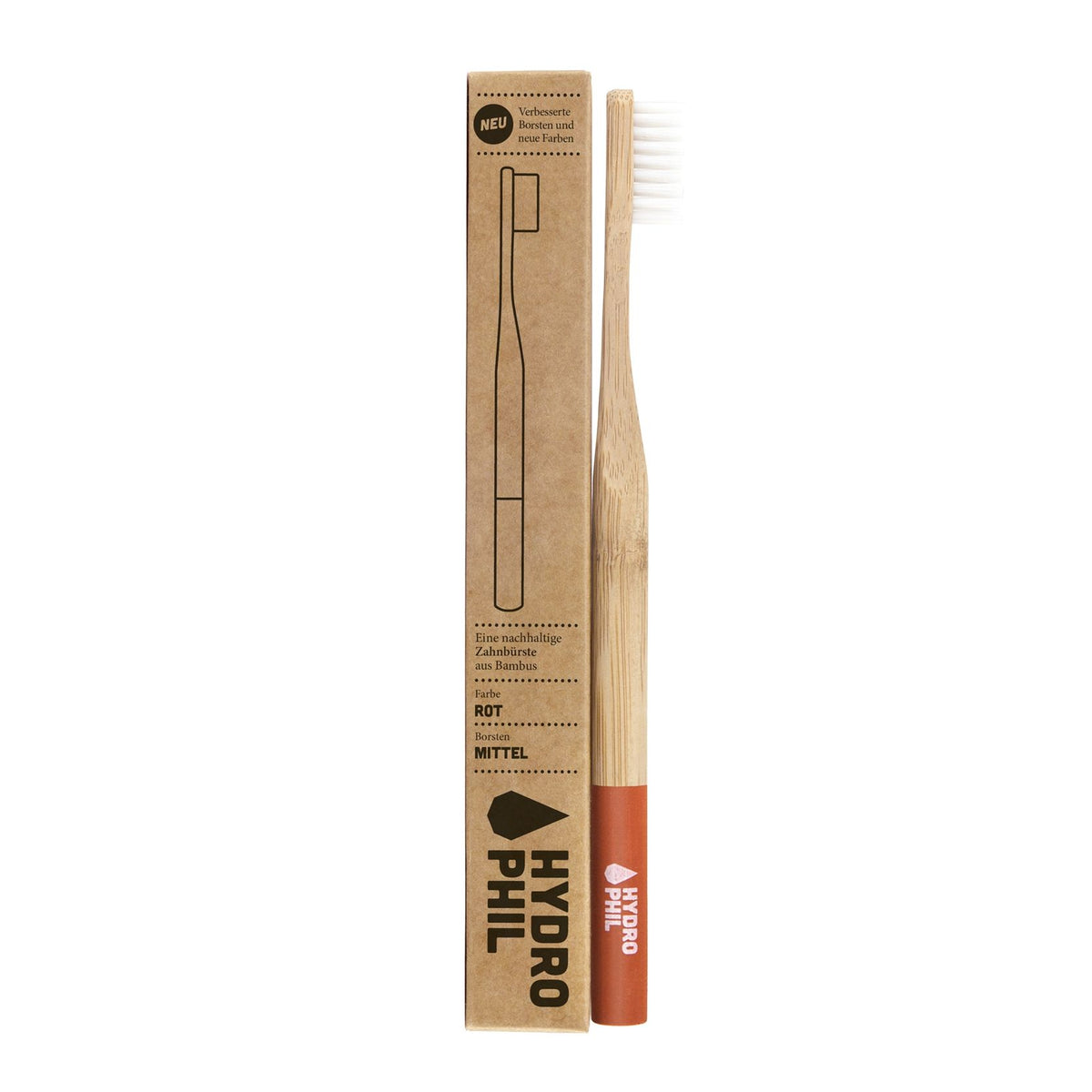 Periuta de Dinti din Bambus Medium Soft Rosie Hydrophil 1 buc
