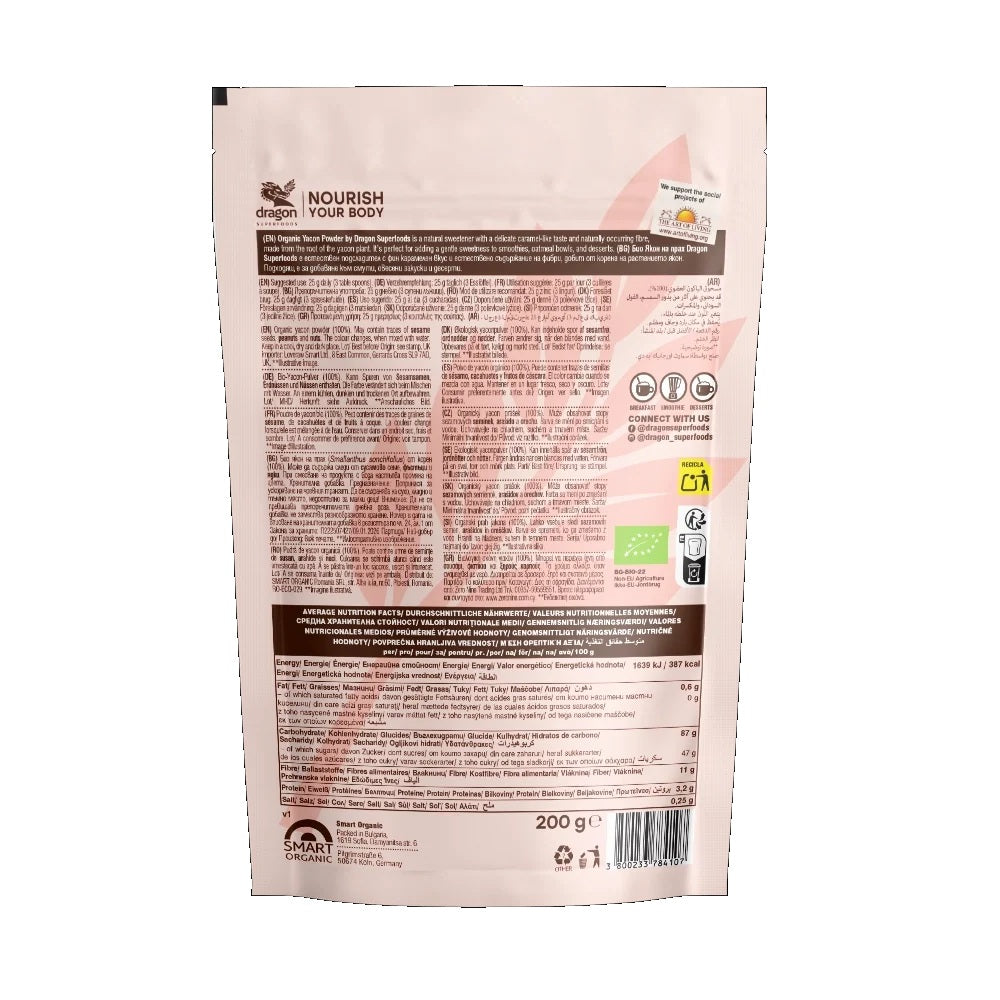 Pudra de Yacon Bio Dragon Superfoods 200 g