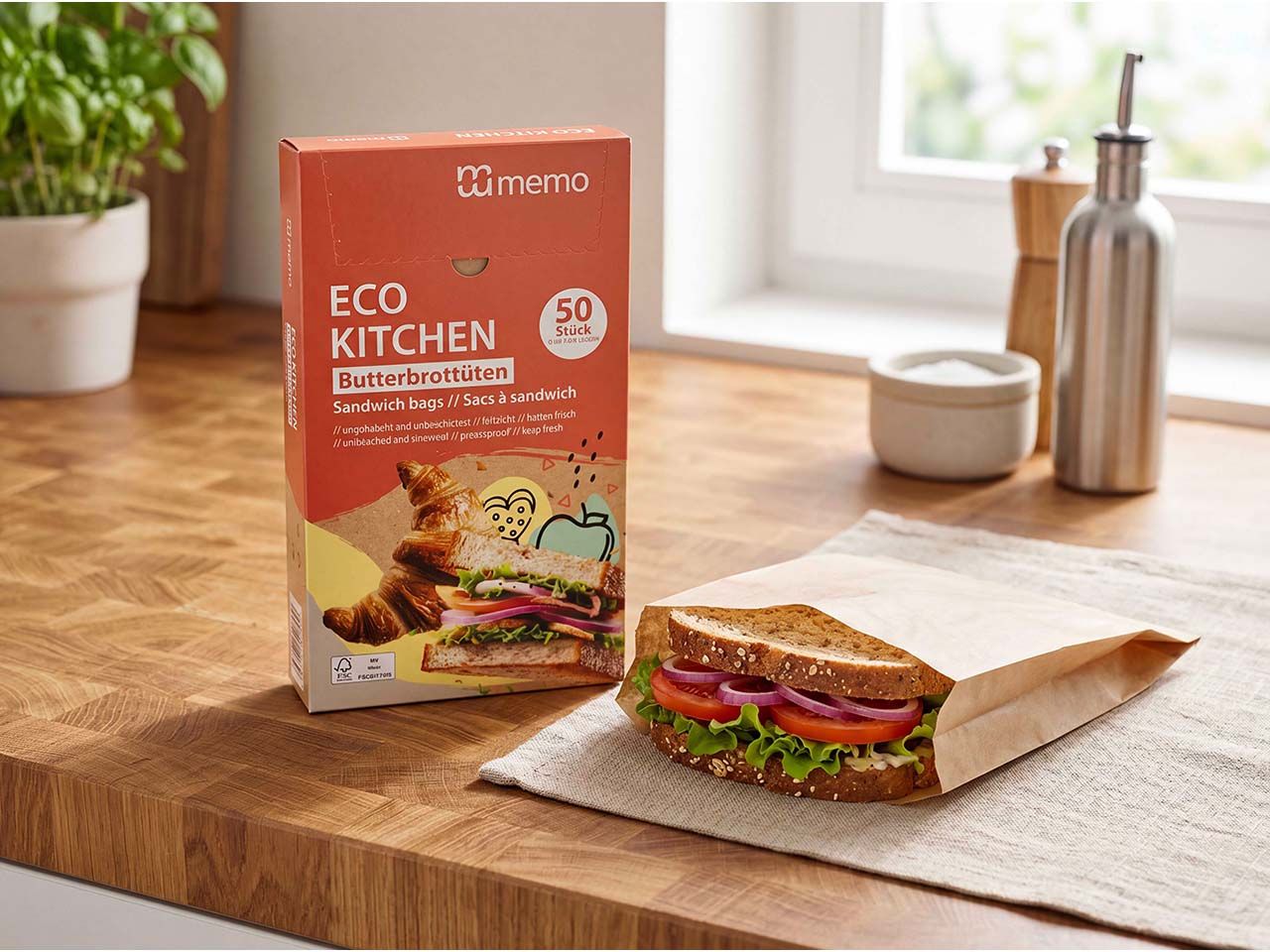 Pungi Eco pentru Sandwich Memo 50 buc