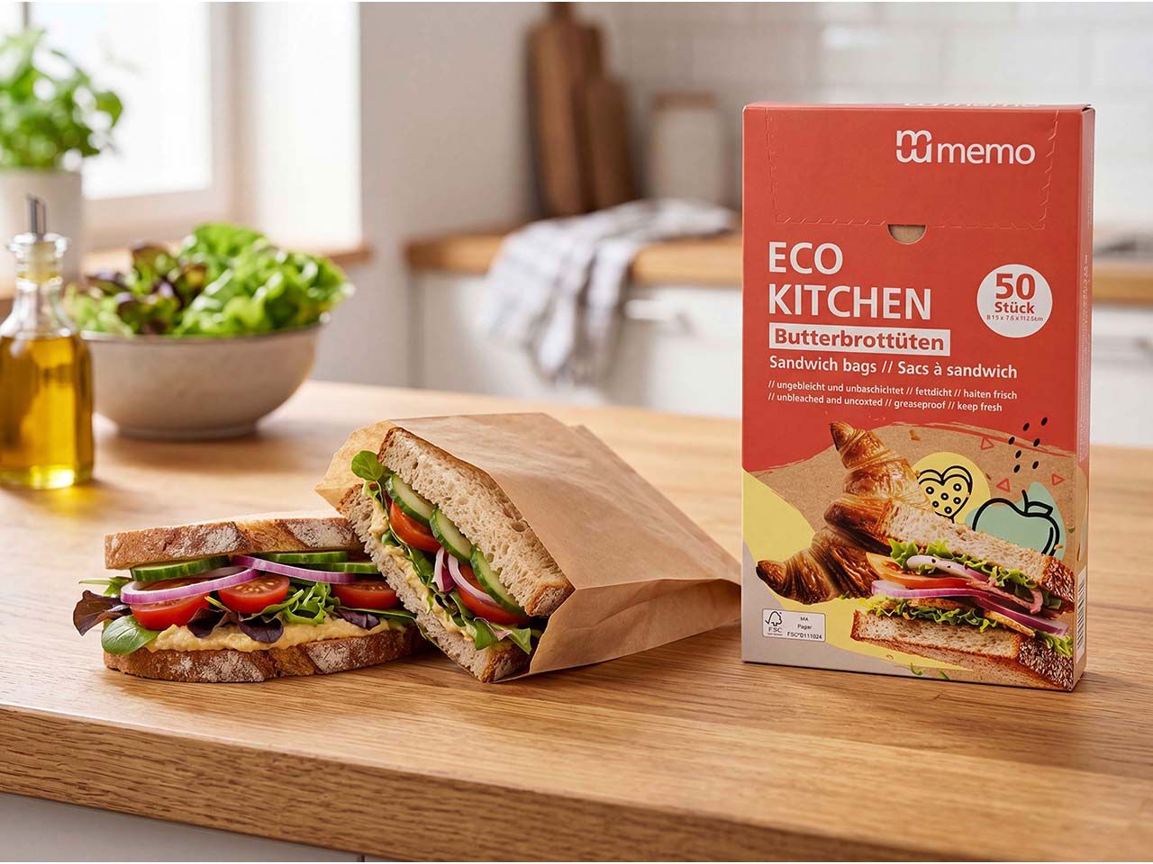 Pungi Eco pentru Sandwich Memo 50 buc
