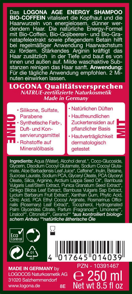 Sampon Age Energy Logona 250 ml