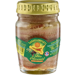 Sardine File in Ulei de Masline Bio Borcan Pesce Azzurro 78 g