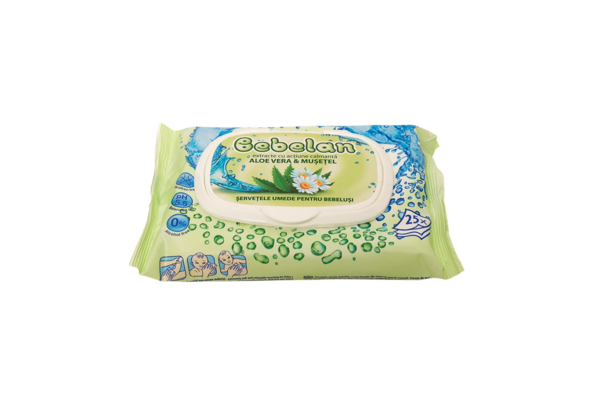 Servetele Umede cu Aloe Vera si Musetel Bebelan 25 buc