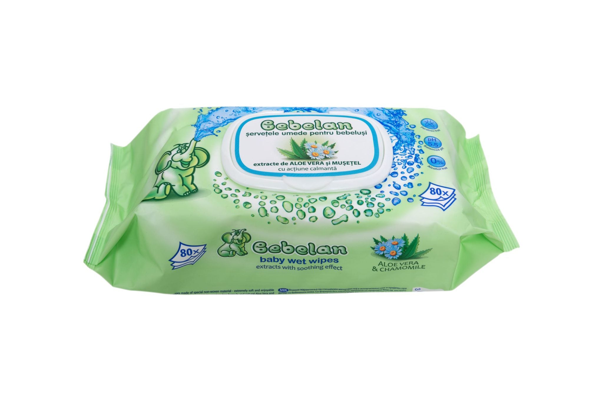 Servetele Umede cu Aloe Vera si Musetel Bebelan 80 buc