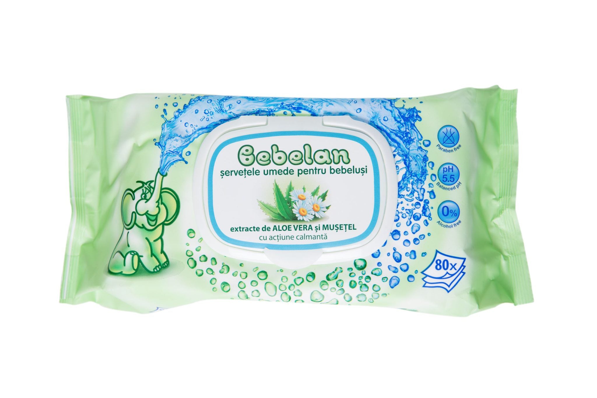 Servetele Umede cu Aloe Vera si Musetel Bebelan 80 buc