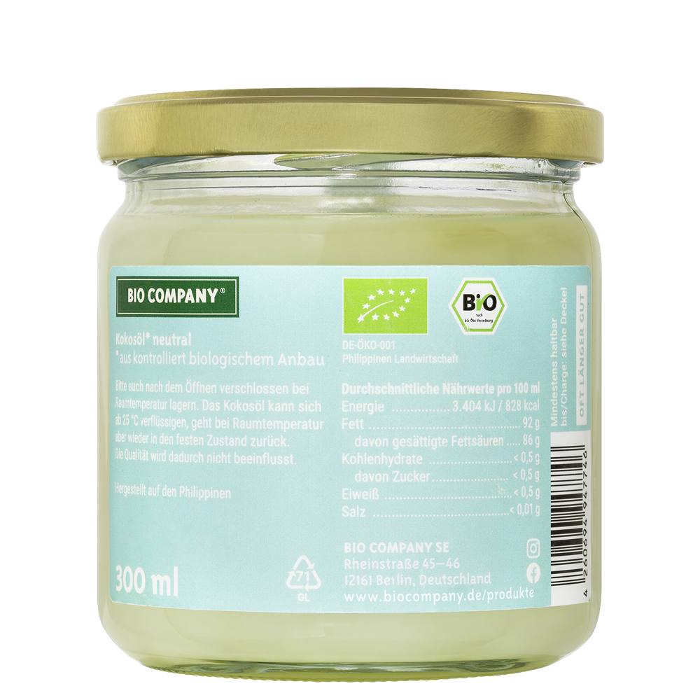 Ulei de Cocos Bio Neutral Fara Miros Bio Company 300 ml